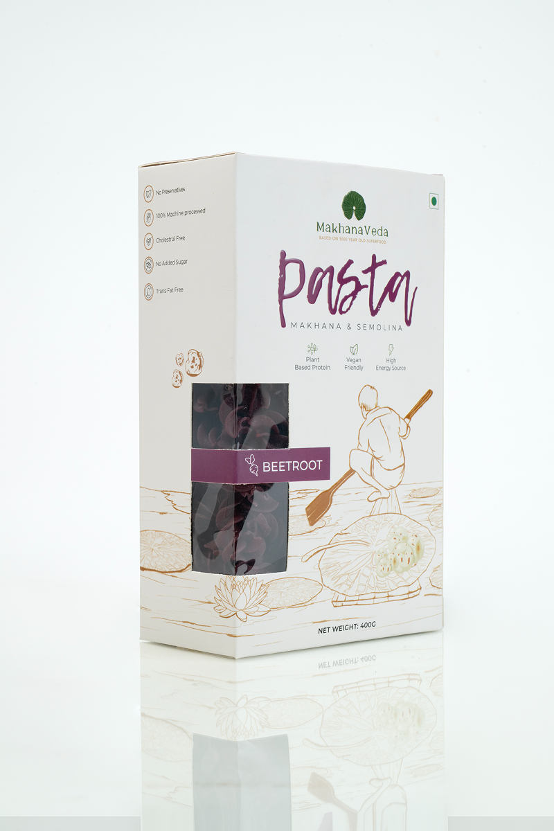 Makhana & Semolina beetroot flavoured pasta