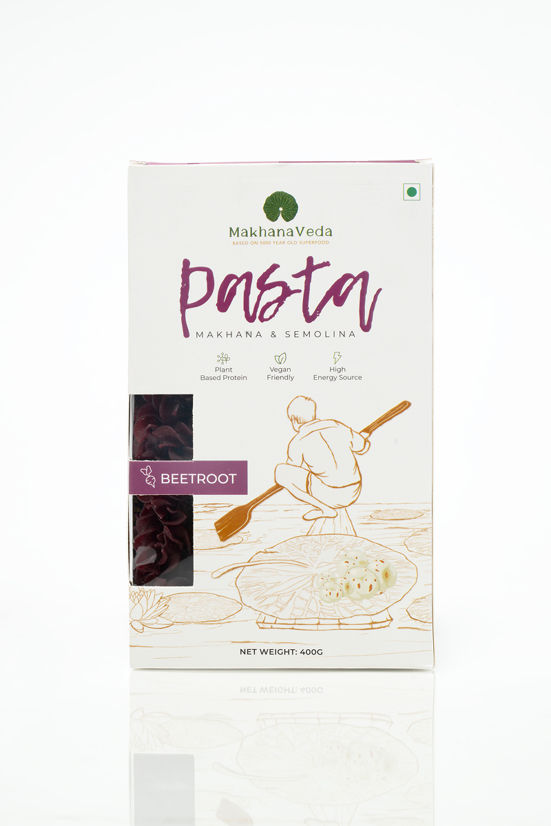 Makhana & Semolina beetroot flavoured pasta